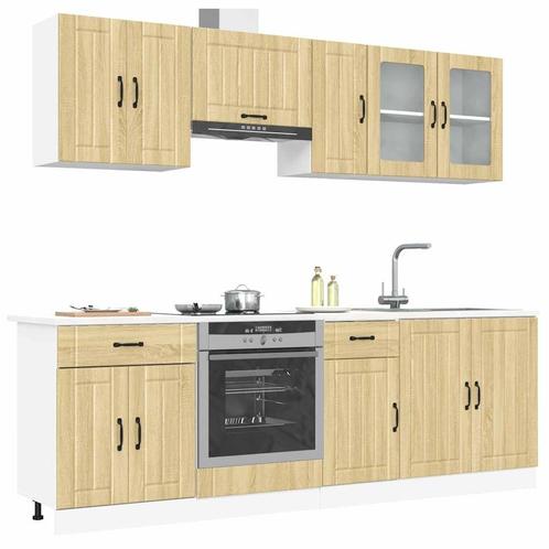 vidaXL 8-delige Keukenkastenset Lucca bewerkt hout sonoma, Huis en Inrichting, Keuken | Keukenelementen, Bruin, Nieuw, Verzenden