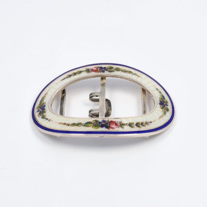 NO RP - Emaillen Decor - Gesp circa 1900 - - Werkgereedschap, Antiek en Kunst, Antiek | Goud en Zilver