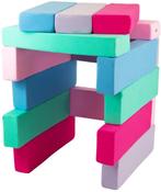 Jenga - 15 zachte speelblokken - blauw, roze, lichtroze,..., Ophalen of Verzenden, Nieuw