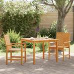 vidaXL 3-delige tuinset van massief acaciahout, Verzenden, Nieuw, Hout
