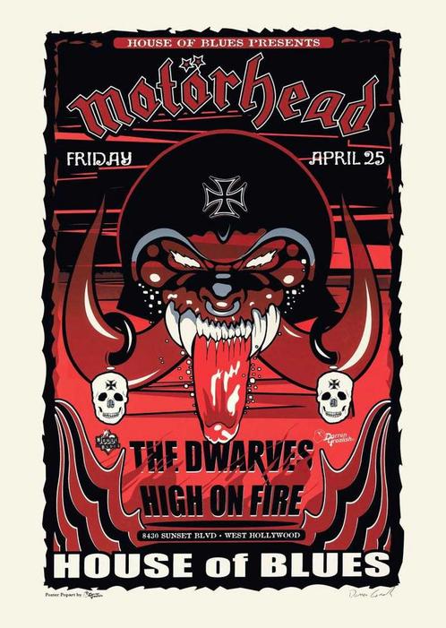 Posters - Poster Motorhead - House of Blues, Verzamelen, Muziek, Artiesten en Beroemdheden, Zo goed als nieuw, Verzenden