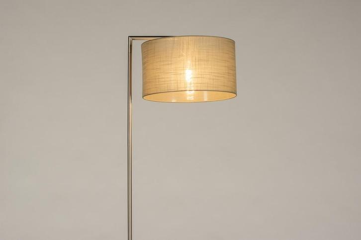 Rietveld Vloerlampen - Staalgrijs, Taupe - Staal, Stof, Meta, Huis en Inrichting, Lampen | Vloerlampen, Verzenden