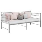 vidaXL Slaapbank uittrekbaar metaal grijs 90x200 cm, Huis en Inrichting, 90 cm, Eenpersoons, Verzenden, Nieuw