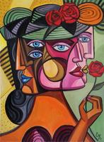 Elena Khmeleva - Dame à la fleur. Large. Œuvre originale,