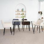 Lina® Noble - Velvet Eetkamerstoelen - Set van 2 - Beige, Twee, Overige kleuren, Stof, Nieuw