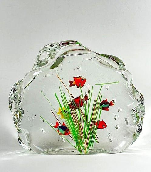 Murano Italia Anni 90 - sculptuur, Acquario con Pesci, Antiek en Kunst, Antiek | Glas en Kristal