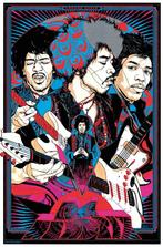 Posters - Poster Hendrix, Jimi - Blauw/Paars/Rood, Verzamelen, Verzenden, Zo goed als nieuw