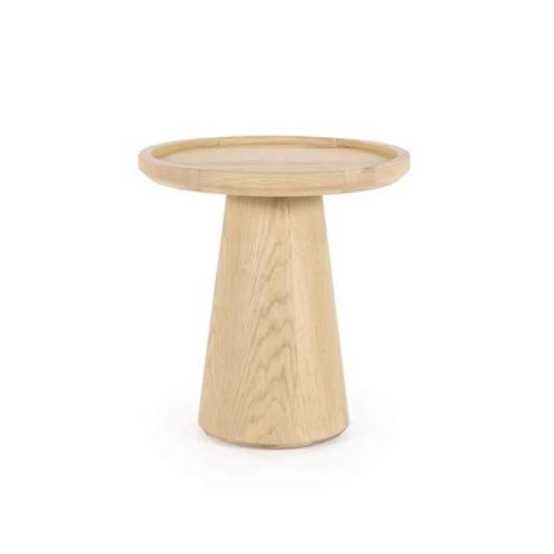 Bijzettafel Leia 46x49cm - Naturel - 96162 - bijzettafels, Huis en Inrichting, Tafels | Bijzettafels, Nieuw, Overige materialen