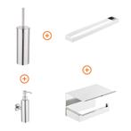 Toilet accessoires set Chroom exclusief met beugel en, Verzenden, Nieuw