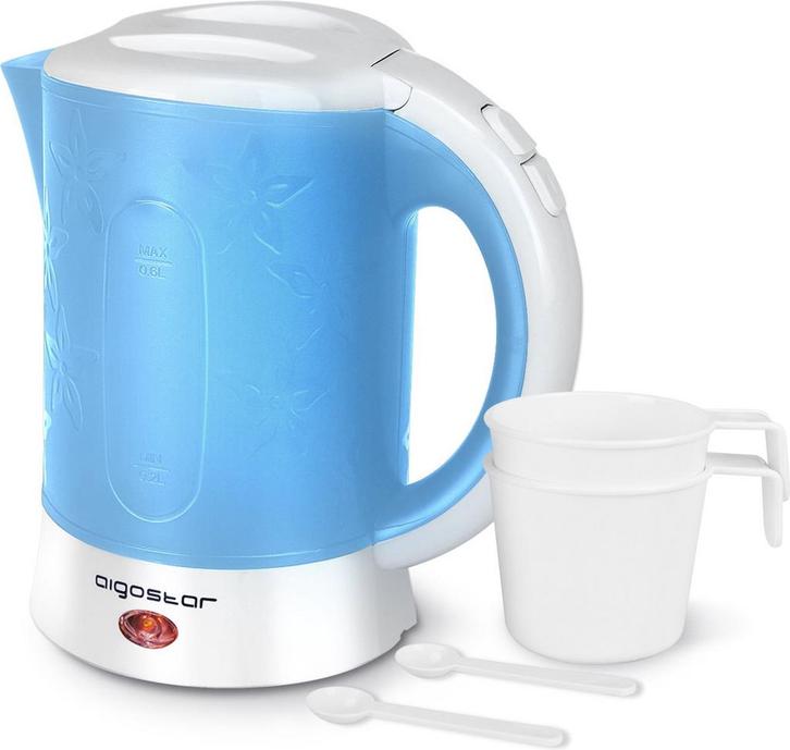 Waterkoker - Elektrisch  - 0.6L - 650W - Blauw •, Witgoed en Apparatuur, Waterkokers, Zo goed als nieuw, Verzenden