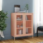 vidaXL Opbergkast 80x35x101,5 cm staal roze, Verzenden, Nieuw