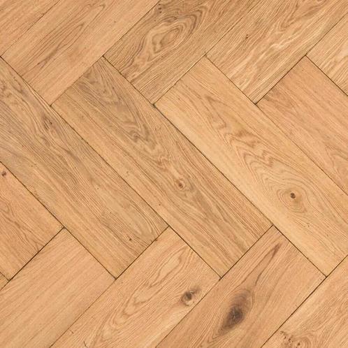 Floer Walvisgraat Parket Rustiek Eiken Verouderd Naturel, Huis en Inrichting, Stoffering | Vloerbedekking, Parket, Overige kleuren