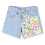 Verstelbare denim short glitter  Billieblush Maat 110 110, Ophalen of Verzenden, Nieuw, Broek