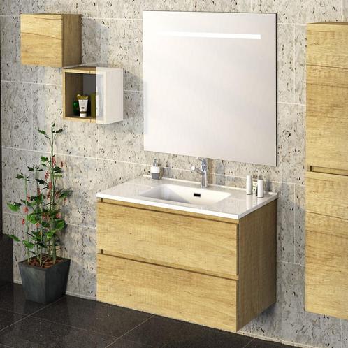Badmeubelset Excellence Sephia 80x60x46 cm Eikenhout Look, Doe-het-zelf en Verbouw, Sanitair, Bad, Nieuw, Ophalen of Verzenden