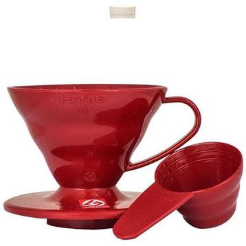 Hario V60-02 Dripper Kunststof Rood - VD-02-R (slow coffee) beschikbaar voor biedingen