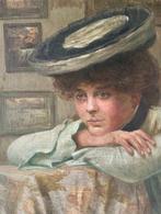 Ferdinand Prokop (1880-?) - Ritratto di giovane donna con, Antiek en Kunst, Kunst | Schilderijen | Klassiek