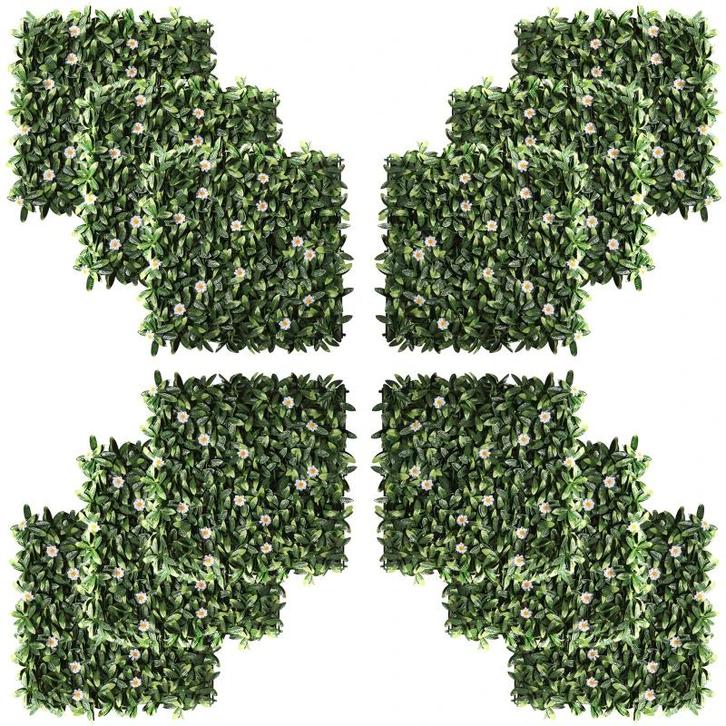 TRUUSK 12 Stuks Kunstplant Muurhaag 50x50 Cm Uv-bescherming, Tuin en Terras, Parasols, Nieuw, Verzenden