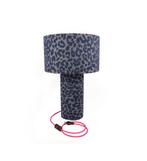 Tafellamp Luipaard Denim, 50 tot 75 cm, Stof, Nieuw, Eclectisch