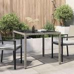 vidaXL Tuin Eettafel Grijs 90 x 90 x 75 cm Poly riet, Verzenden, Nieuw