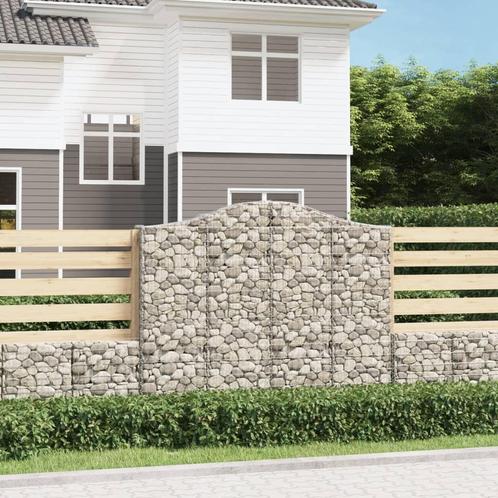 vidaXL Schanskorven 2 st gewelfd 200x30x160/180 cm ijzer, Tuin en Terras, Bloembakken en Plantenbakken, 100 cm of meer, Nieuw