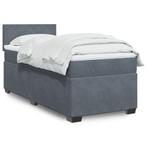 vidaXL Boxspring met matras fluweel donkergrijs 1-persoons, Eenpersoons, Verzenden, Nieuw, Stof