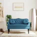 vidaXL Bankje met kussens 120,5x65x75 cm fluweel blauw, Huis en Inrichting, Banken | Bankstellen, Verzenden, Nieuw, Stof, Minder dan 150 cm