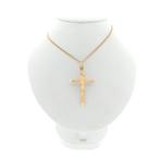 Gouden hanger van een kruis met corpus | INRI (religieus), Ophalen of Verzenden, Gebruikt, Goud, Overige merken