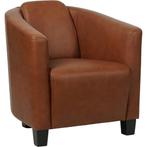 Leren fauteuil Press - Massif Armagnac (donkercognac) -, Nieuw, Ophalen of Verzenden, Eigentijds, Klassiek, Retro, Romantisch, Vintage