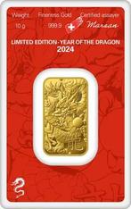 10 Gram Goudbaar - Argor-Heraeus Year of the Dragon, Postzegels en Munten, Verzenden, Goud