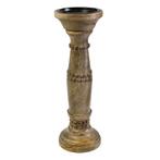 Candle Holder mango hout bubbel 30cm, Verzenden, Nieuw