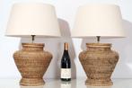 Set Grote Luxe Rotan Tafellampen XL - Tafellamp (2) - Rotan, Antiek en Kunst