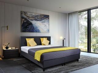 Boxspringcombinatie M-Ray, Valencia, Antraciet, Huis en Inrichting, Slaapkamer | Boxsprings
