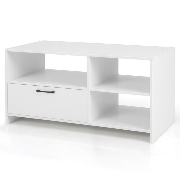 Tweedekans | Coast TV-Kast Lowboard 104,5 x 51,5 x 52 cm Wit, Huis en Inrichting, Woonaccessoires | Overige, Zo goed als nieuw