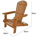 Ligstoel Adirondack Acacia hardhout opvouwbaar (Stoelen), Tuin en Terras, Tuinstoelen, Verzenden, Nieuw