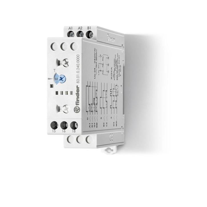 Finder 83 Serie Multifunctionele Timer Relais 16A 24-240V -, Doe-het-zelf en Verbouw, Elektra en Kabels, Overige typen, Nieuw