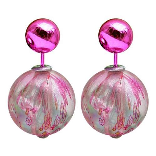 Fako Bijoux® - Oorbellen - Double Dots - Glassy - Roze, Sieraden, Tassen en Uiterlijk, Oorbellen, Verzenden