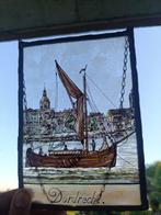 Onbekende kunstenaar - 3 Hand painted glass Dordrecht Ships