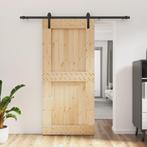 vidaXL Schuifdeur met beslag 95x210 cm massief grenenhout, Verzenden, Nieuw