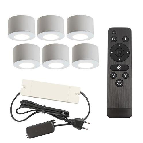 6 ronde witte veranda opbouwspots Vasso, IP44, incl., Tuin en Terras, Buitenverlichting, Nieuw, Ophalen of Verzenden