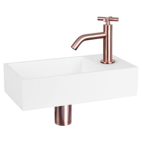 Fonteinset Differnz Solid Solid Surface 36x18.5x9 cm Wit Met, Doe-het-zelf en Verbouw, Sanitair, Overige typen, Nieuw, Ophalen of Verzenden