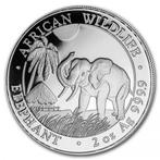 Somalische Olifant 2 oz 2017, Postzegels en Munten, Verzenden, Overige landen, Losse munt, Zilver