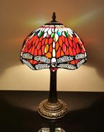 Tafellamp - Messing, gekleurd glas - Tiffany-reproductie van