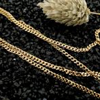 Gouden gourmet schakel ketting | 43,5 cm (schakelketting), Sieraden, Tassen en Uiterlijk, Kettingen, Ophalen of Verzenden, Gebruikt