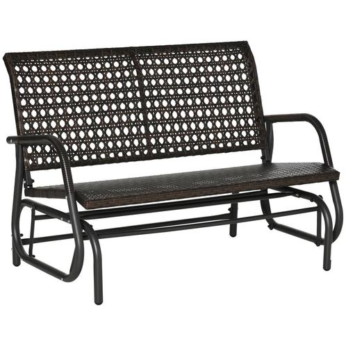 TRUUSK Polyrattan Schommelbank 2-Zits, Terras Tuin Loveseat,, Tuin en Terras, Tuinbanken, Nieuw, Verzenden