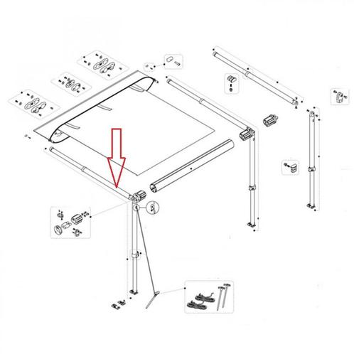 Fiamma Staander + spanarm CaravanStore 280-310 Links, Caravans en Kamperen, Tenten, Nieuw