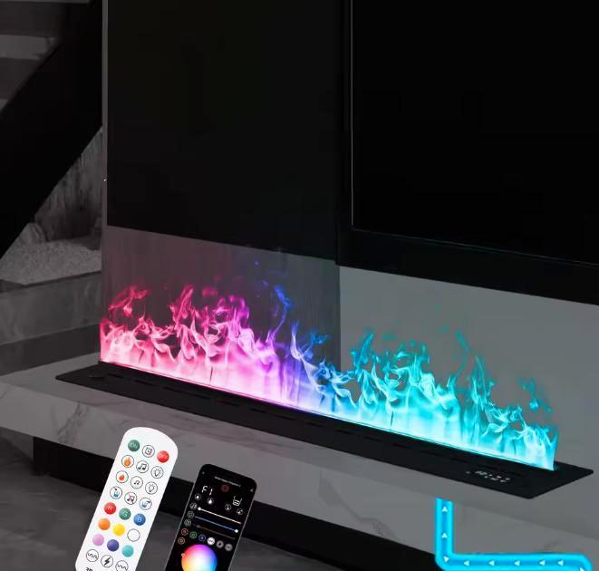 3D waterdamp haard met LED-vlam, geluid en standaard, Huis en Inrichting, Haarden, Nieuw, Verzenden