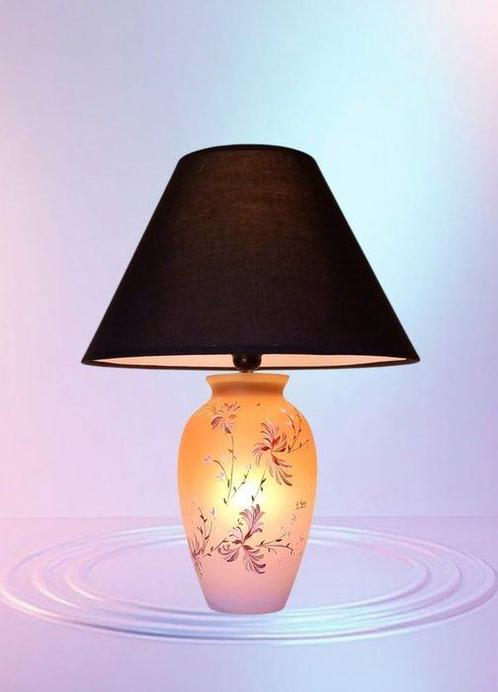 Tafellamp - Dubbele verlichting - met de hand geschilderd en, Antiek en Kunst, Curiosa en Brocante