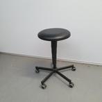 Werkkruk - zwart leder - in hoogte verstelbaar 50-66 cm, Huis en Inrichting, Barkrukken, Ophalen of Verzenden, Nieuw