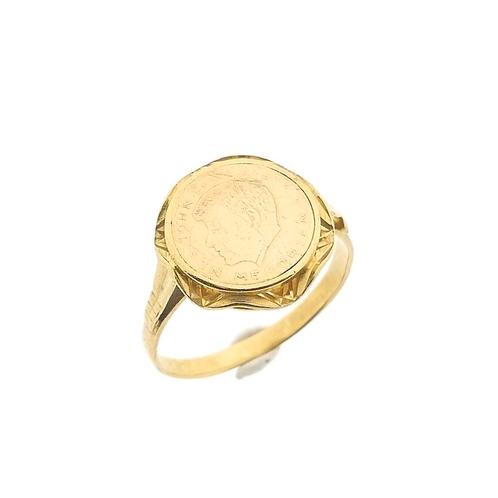 Gouden ring met munt | John F. Kennedy (vintage, muntring), Sieraden, Tassen en Uiterlijk, Ringen, Dame of Heer, Overige kleuren