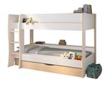 ROOMY - Stapelbed met opbergruimte - 90x200cm - wit eiken, Ophalen of Verzenden, Nieuw